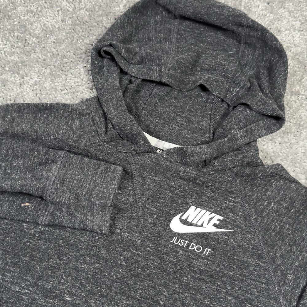 Nike Pullover Hoodie Womens Large Heather Charcoal Long Sleeve Sweatshirt *READ*
